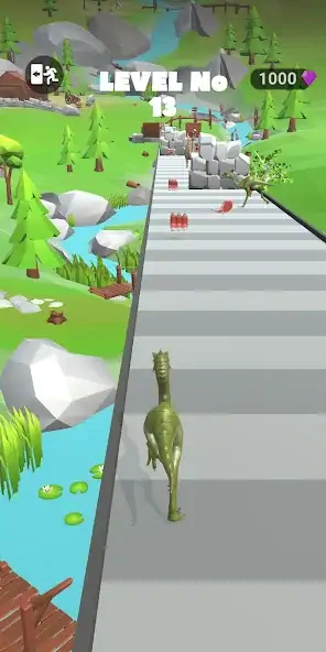 Скачать Dinosaur Game Run Dino Rush 3D [MOD Много монет] на Андроид