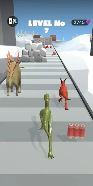 Скачать Dinosaur Game Run Dino Rush 3D [MOD Много монет] на Андроид