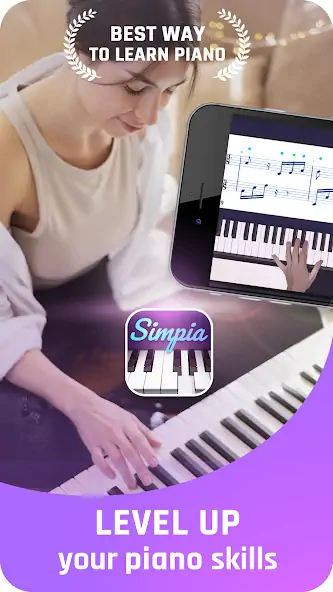 Скачать Simpia: Learn Piano Super Fast [MOD Много монет] на Андроид