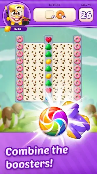Скачать Lollipop Sweet Heroes Match3 [MOD Бесконечные монеты] на Андроид