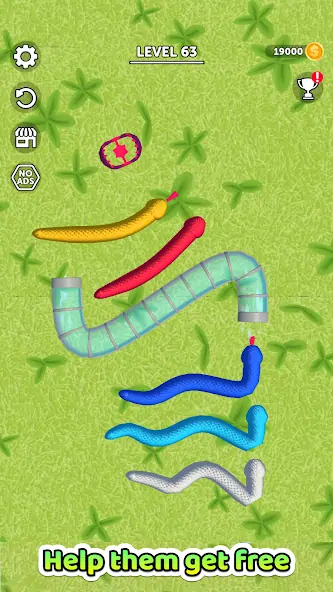 Скачать Tangled Snakes [MOD Много монет] на Андроид
