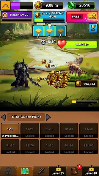 Скачать Idle RPG Heroes AFK [MOD Много монет] на Андроид