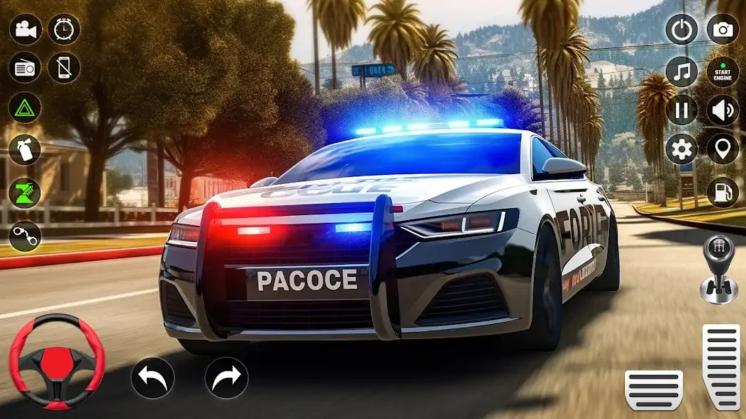 Скачать US Police Car Chase Simulator [MOD Бесконечные монеты] на Андроид