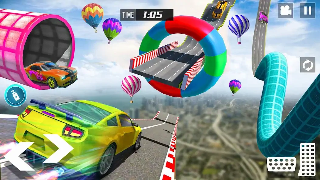 Скачать GT Car Stunt Race: Mega Ramps [MOD Много денег] на Андроид