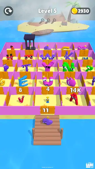 Скачать Alphabet Battle: Room Maze [MOD Бесконечные монеты] на Андроид