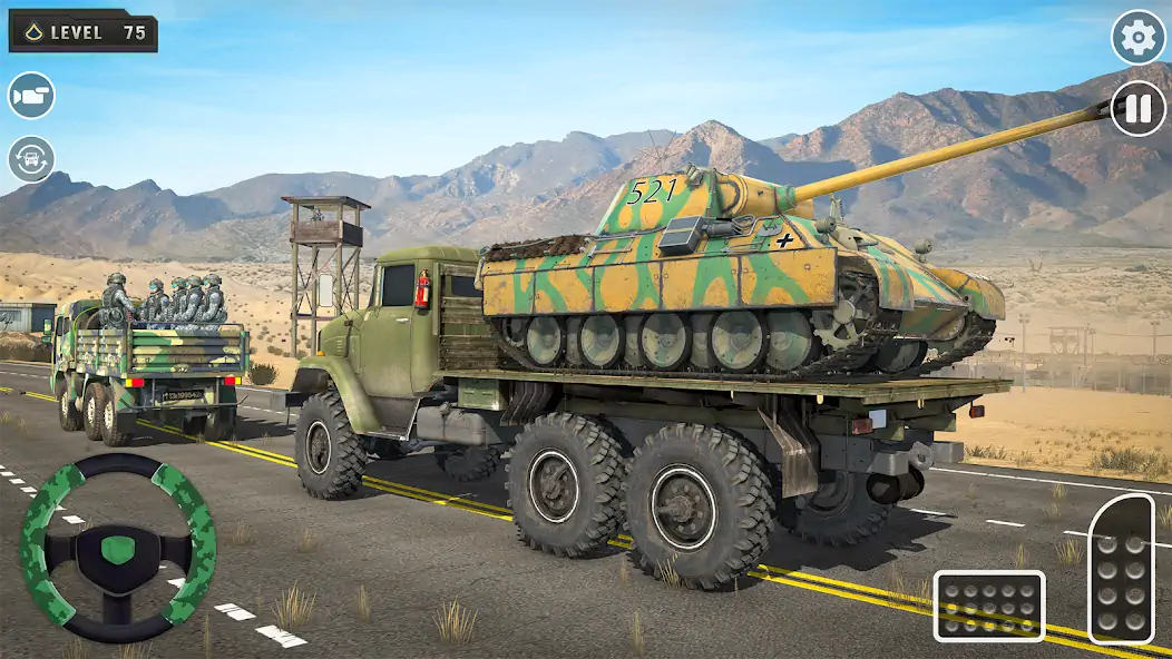 Скачать Truck Simulator Army Games 3D [MOD Много монет] на Андроид
