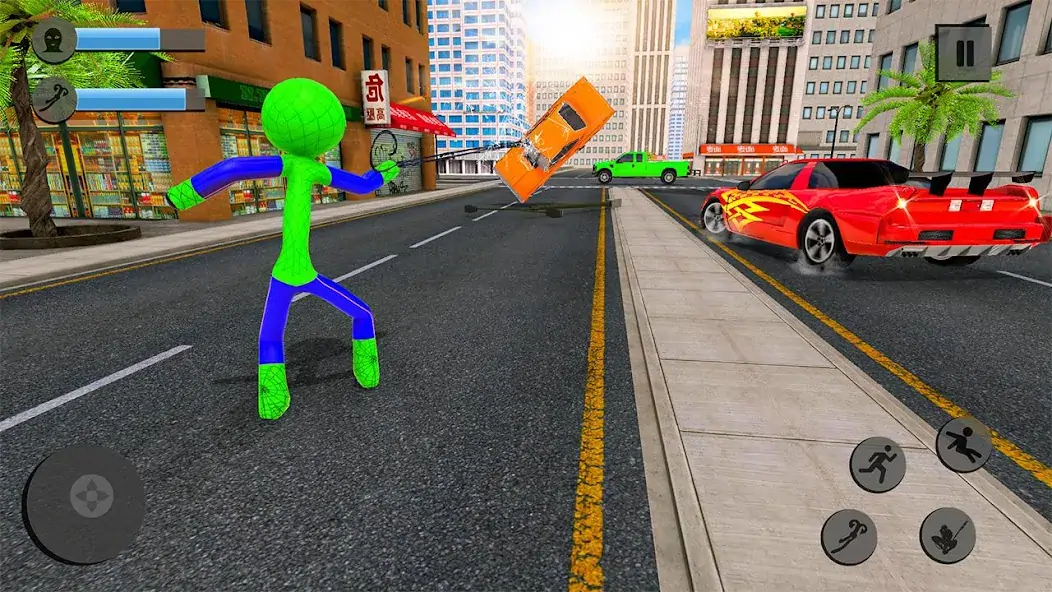 Скачать паук Stickman канат герой [MOD Бесконечные деньги] на Андроид