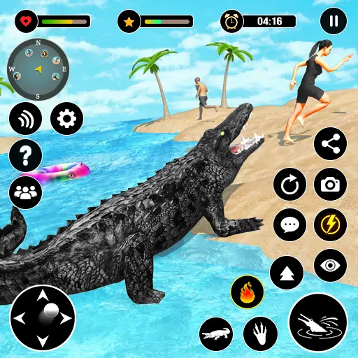 Скачать Animal Crocodile Attack Sim [MOD Много монет] на Андроид