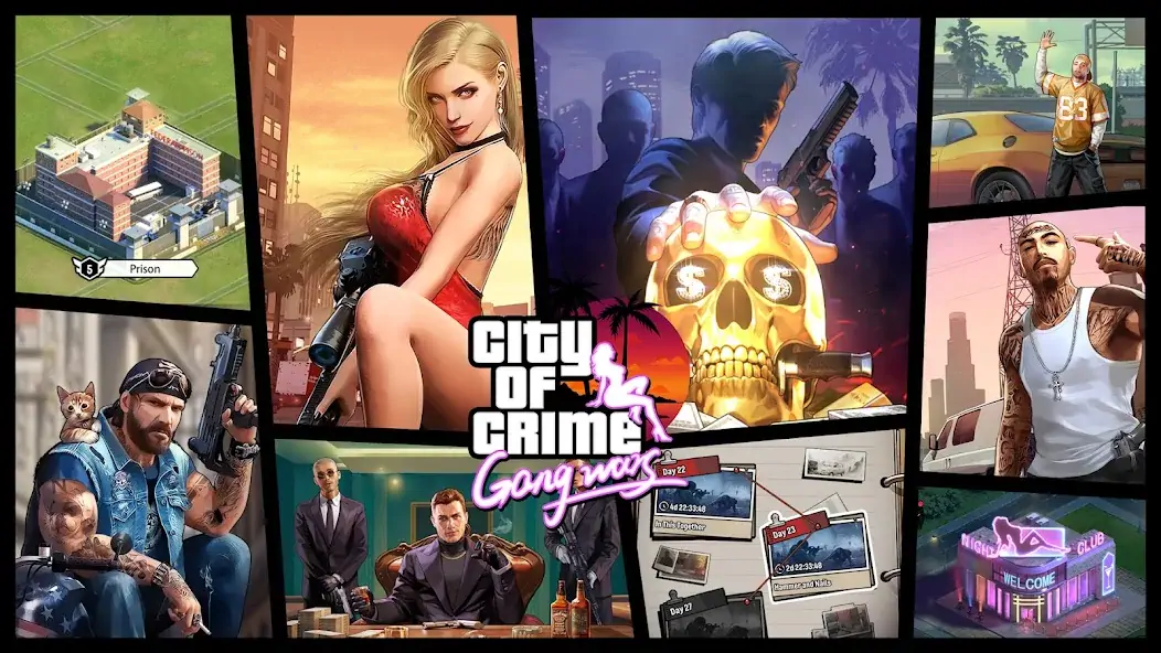 Скачать City of Crime: Gang Wars [MOD Бесконечные деньги] на Андроид