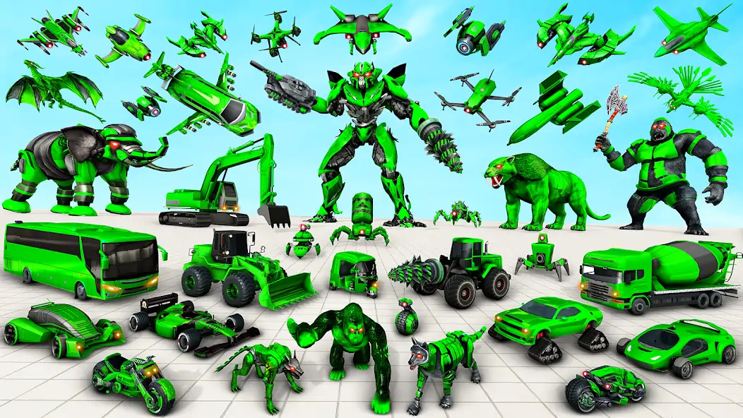 Скачать Multi Animal Robot Car Games [MOD Много монет] на Андроид