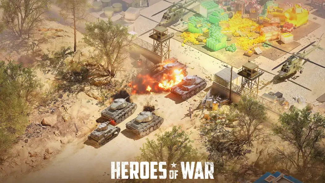 Скачать Heroes of War: стратегии,война [MOD Бесконечные монеты] на Андроид