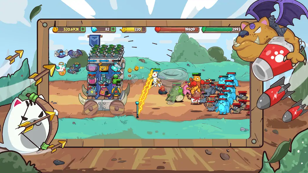 Скачать CatTower Idle TD: Battle Arena [MOD Много денег] на Андроид