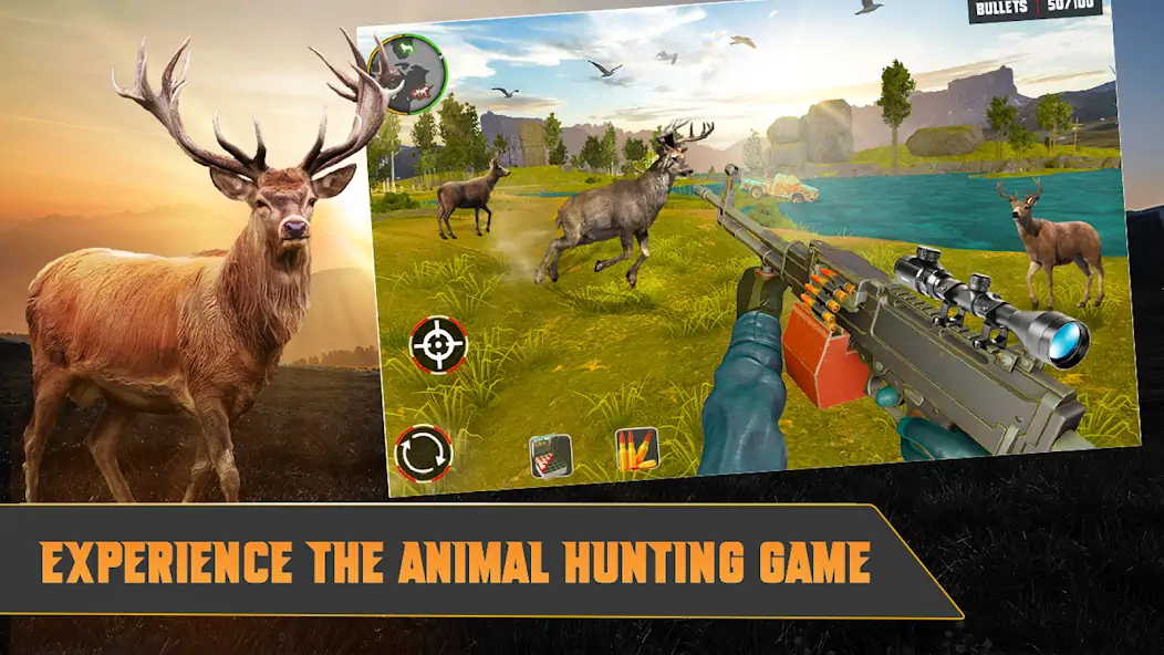 Скачать Wild Animal Hunting Gun Games [MOD Много денег] на Андроид