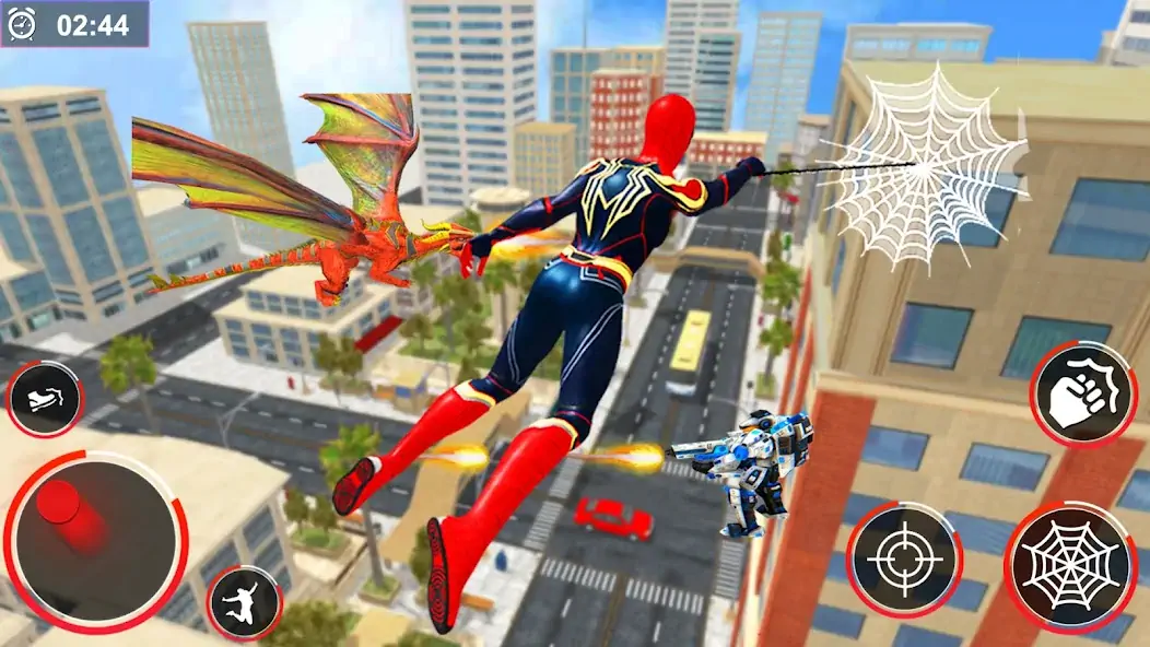 Скачать Flying Spider Rope Hero Fight [MOD Много монет] на Андроид