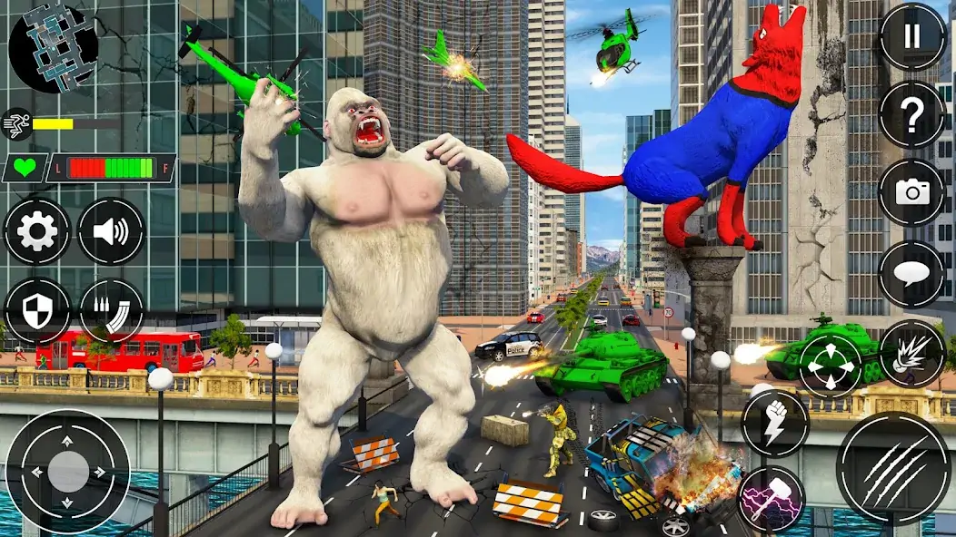 Скачать Angry Gorilla: City Rampage [MOD Много денег] на Андроид