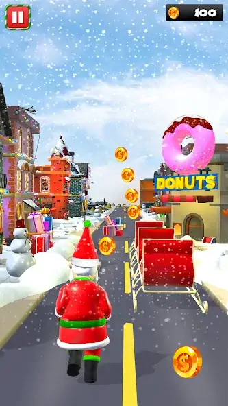 Скачать Xmas Santa Surfer Running Game [MOD Много денег] на Андроид