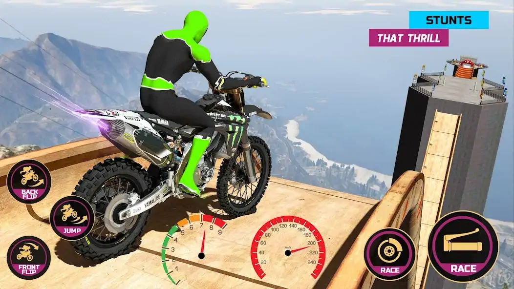 Скачать Racing Bike Stunt Games Master [MOD Бесконечные деньги] на Андроид