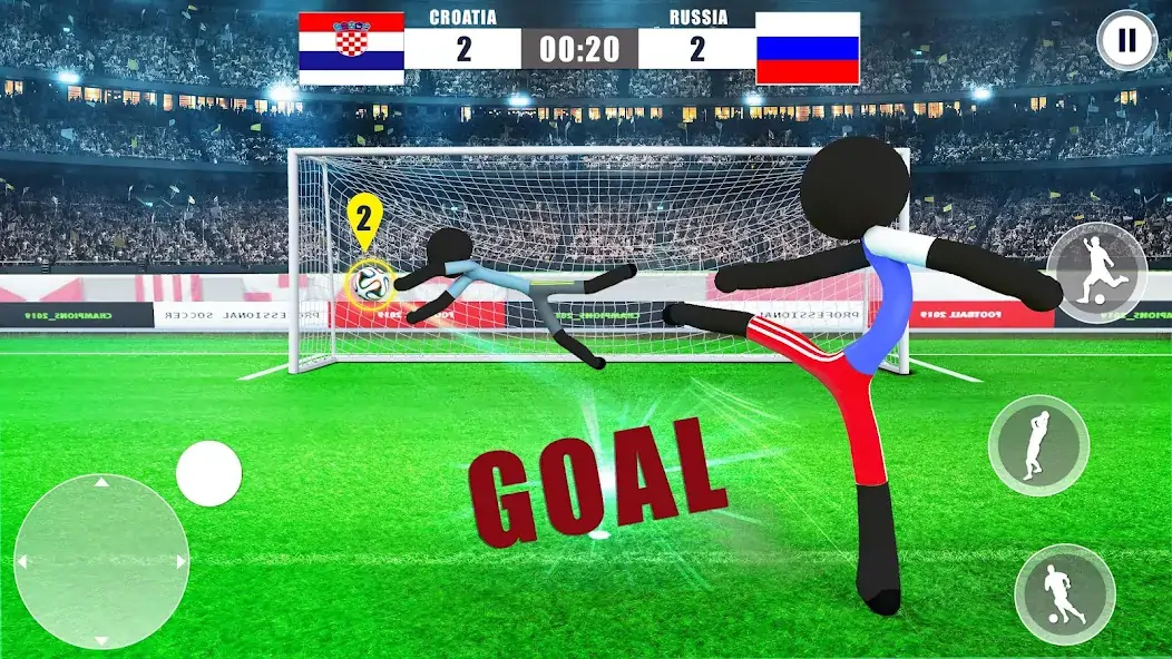 Скачать Stickman Football Strike Games [MOD Много денег] на Андроид