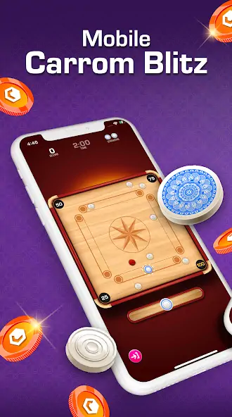 Скачать Carrom Blitz: Win Rewards [MOD Бесконечные деньги] на Андроид