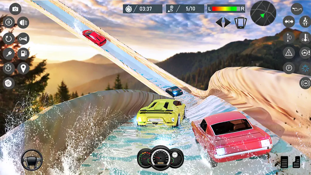 Скачать Water Slide Car Race games [MOD Бесконечные деньги] на Андроид