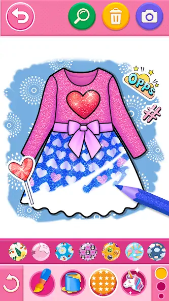 Скачать Glitter dress coloring and dra [Разблокированная версия] на Андроид