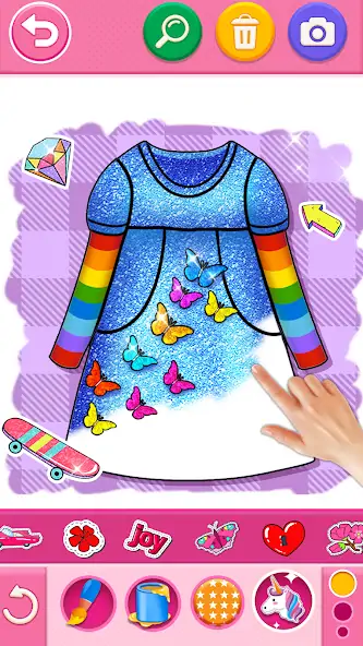 Скачать Glitter dress coloring and dra [Разблокированная версия] на Андроид