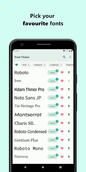 Скачать Font Picker - cкачать шрифт [Премиум версия] на Андроид