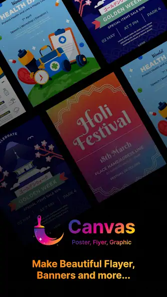 Скачать Canvas: Design Posters, Flyers [Разблокированная версия] на Андроид