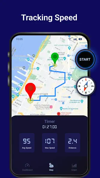 Скачать Спидометр: GPS Одометр [Разблокированная версия] на Андроид