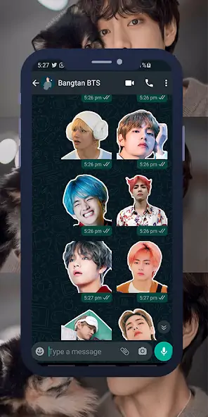 Скачать V BTS WASticker [Разблокированная версия] на Андроид