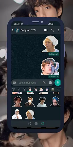 Скачать V BTS WASticker [Разблокированная версия] на Андроид