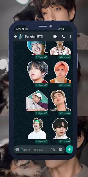 Скачать V BTS WASticker [Разблокированная версия] на Андроид