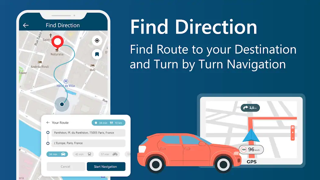 Скачать GPS-навигация: Спутник GPS [Разблокированная версия] на Андроид