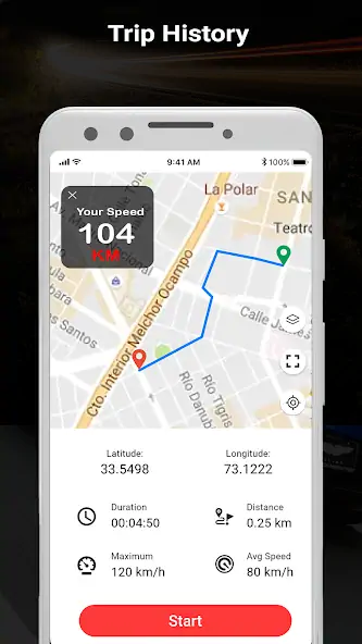 Скачать GPS-спидометр и одометр APP [Полная версия] на Андроид