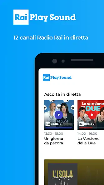 Скачать RaiPlay Sound: radio e podcast [Премиум версия] на Андроид