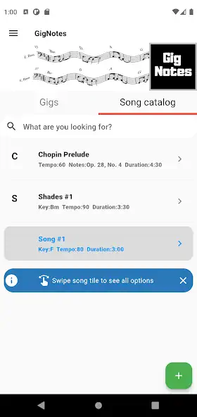 Скачать GigNotes Music Setlist Manager [Разблокированная версия] на Андроид