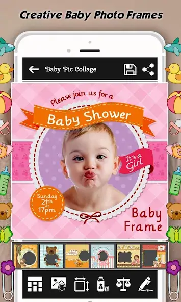 Скачать Baby Photo Frames : Name, Card [Разблокированная версия] на Андроид
