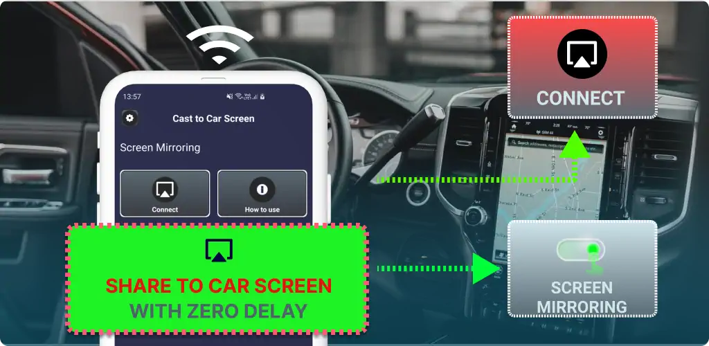 Скачать Cast Car Screen - Mirror Link [Разблокированная версия] на Андроид