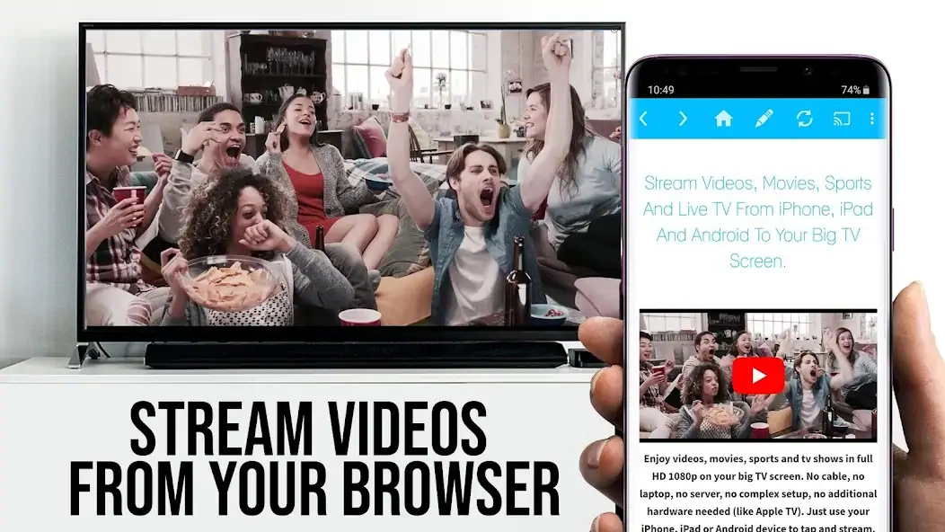 Скачать TV Cast for Chromecast [Премиум версия] на Андроид