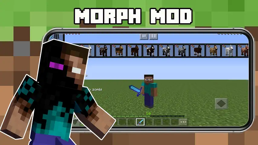 Скачать Morph Mod for Minecraft PE [MOD Бесконечные монеты] на Андроид