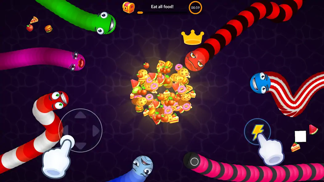 Скачать Snake Worms .io: Fun Game Zone [MOD Много монет] на Андроид