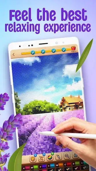 Скачать Cross-Stitch: Coloring Book [MOD Много денег] на Андроид