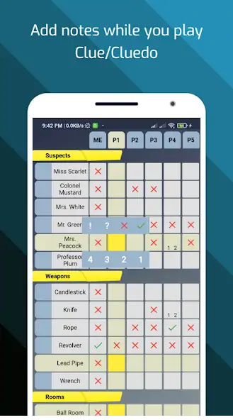 Скачать Clue Pad (Cluedo Notes) [MOD Бесконечные монеты] на Андроид