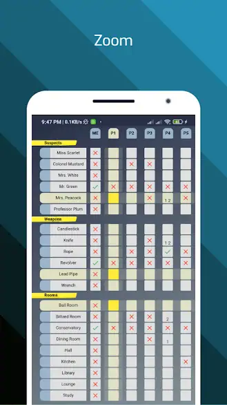 Скачать Clue Pad (Cluedo Notes) [MOD Бесконечные монеты] на Андроид