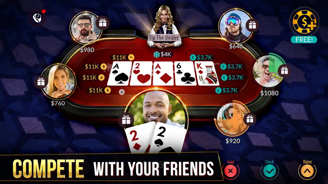 Скачать Zynga Poker ™  [MOD Много монет] на Андроид