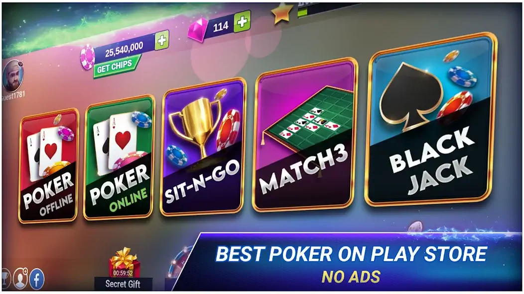 Скачать Poker Texas Holdem [MOD Много денег] на Андроид