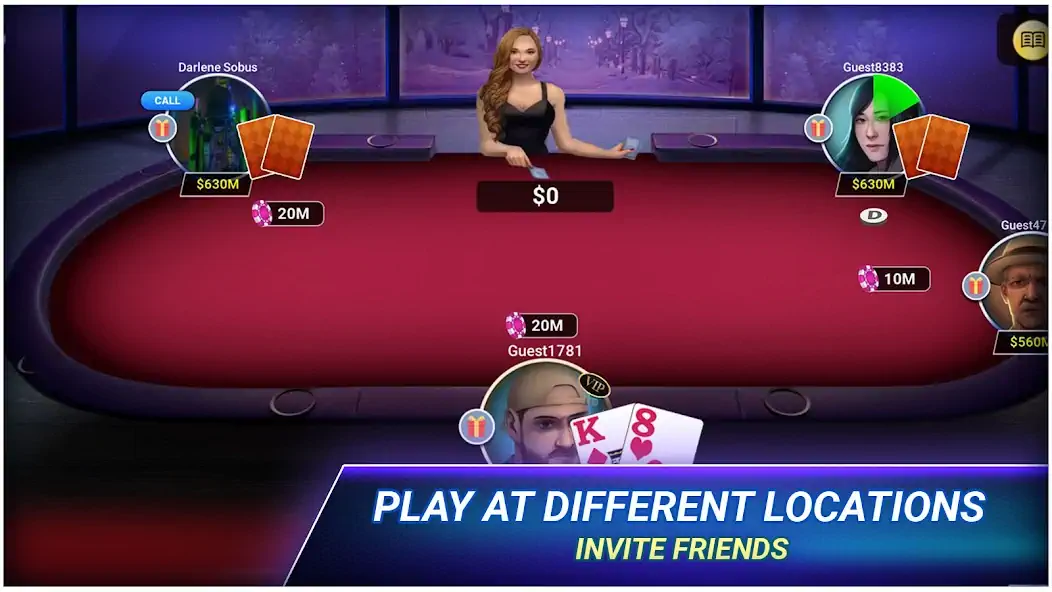 Скачать Poker Texas Holdem [MOD Много денег] на Андроид