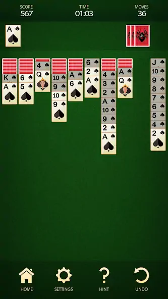 Скачать Spider Solitaire: Card Game [MOD Бесконечные деньги] на Андроид