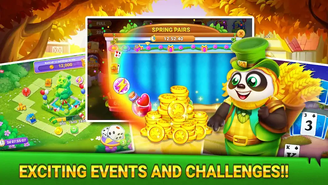 Скачать Solitaire TriPeaks Panda Farm [MOD Много монет] на Андроид