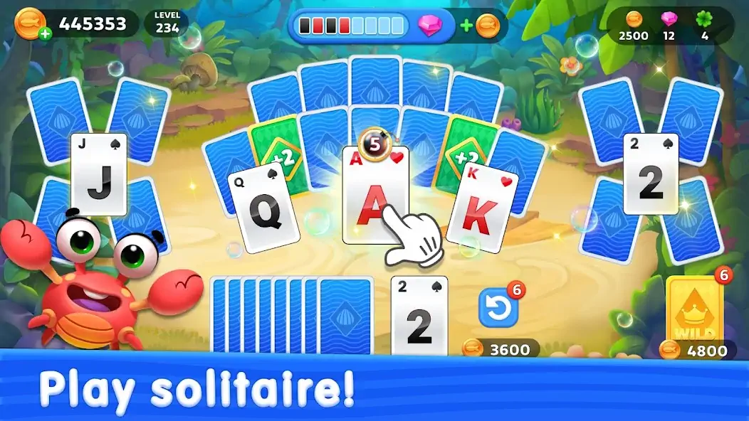 Скачать Solitaire TriPeaks: Aquarium [MOD Много монет] на Андроид